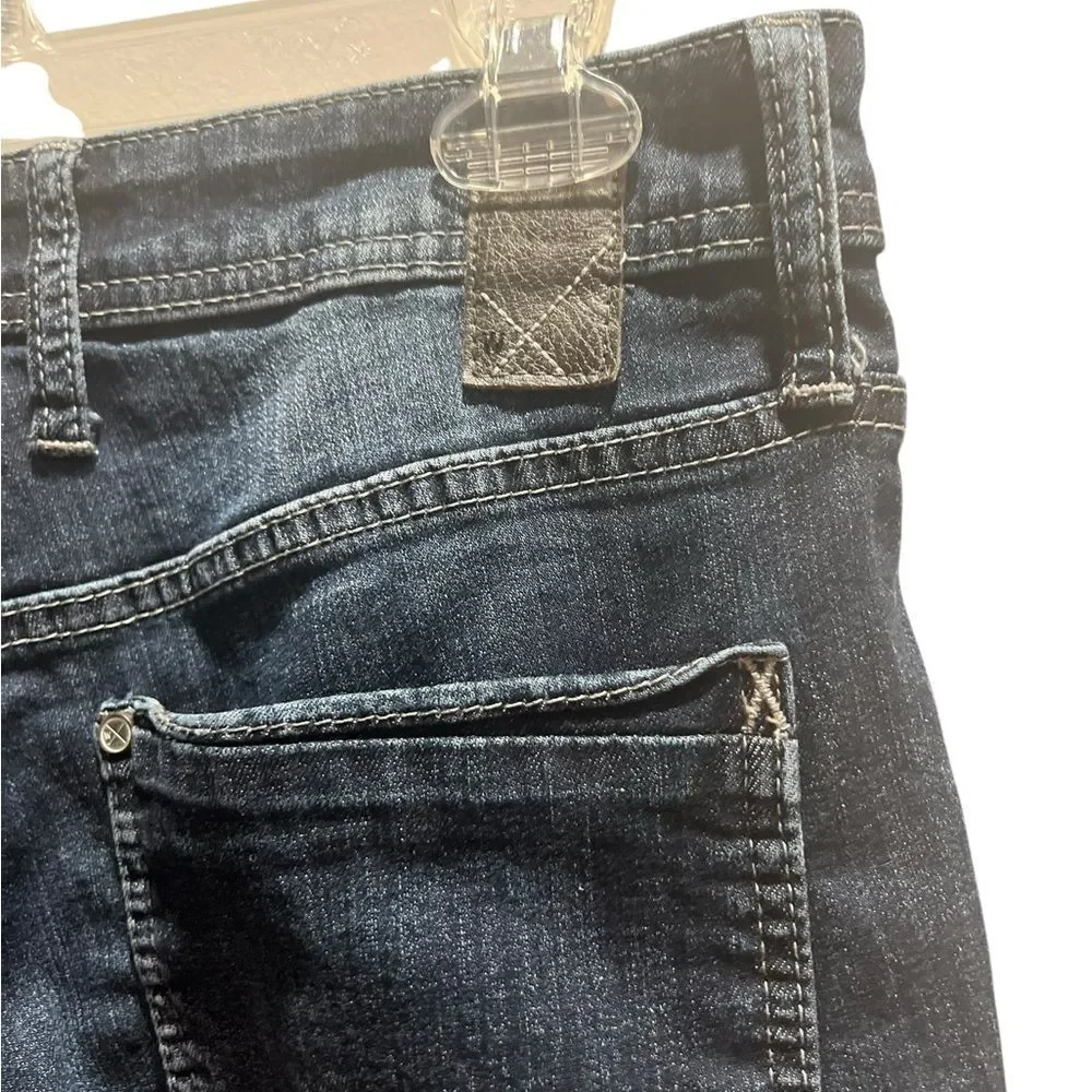 Departwest Trouper Dark Wash Jeans Size 30x32 Slim Fit Distressed Whisker Fade